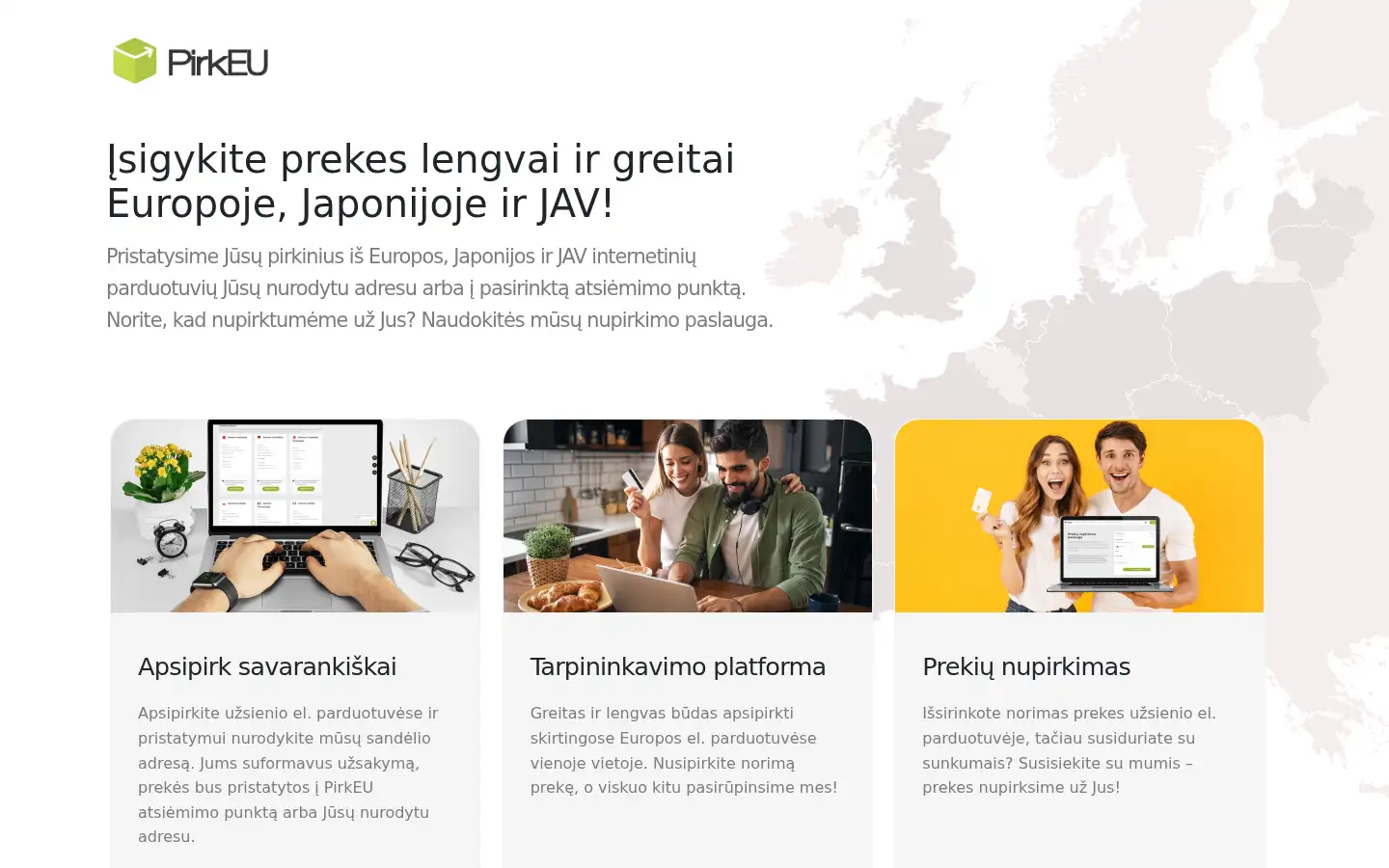Screenshot of pirkeu.lt