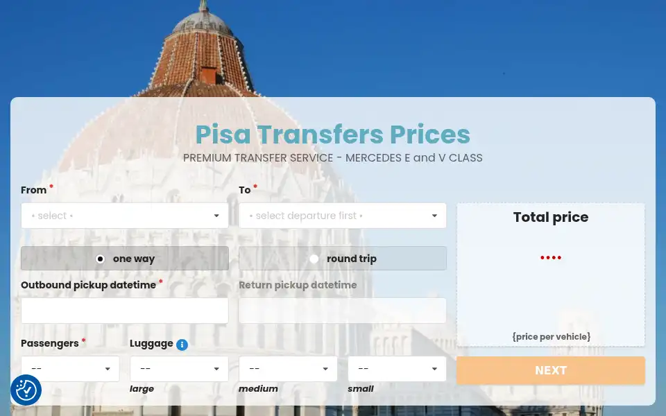 Screenshot of pisaairporttransfer.com