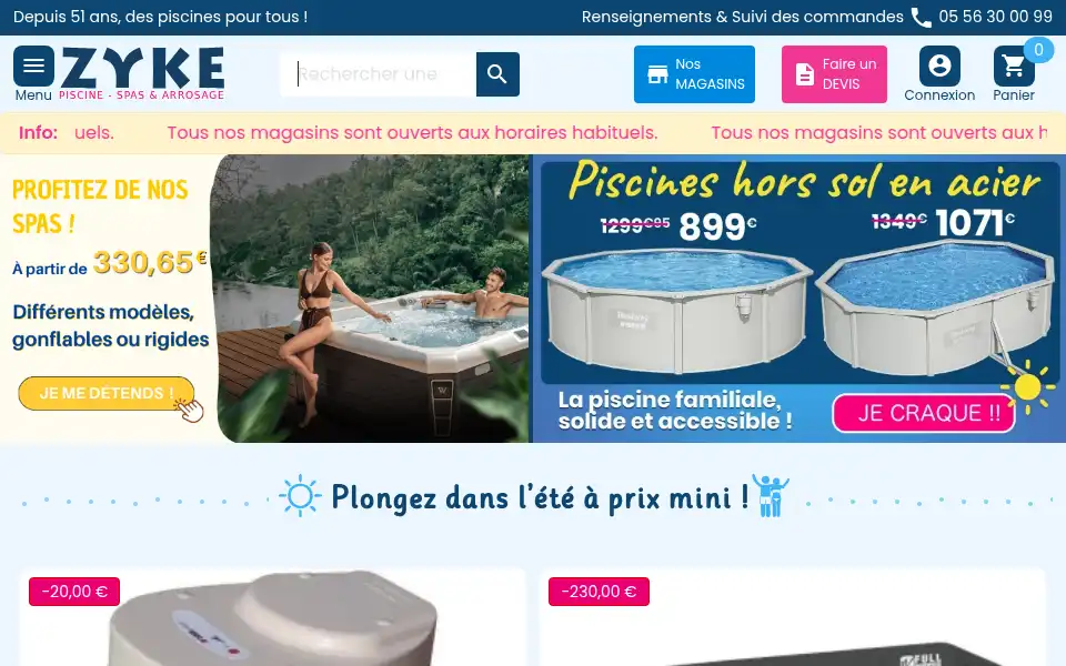 Screenshot of piscine-zyke.com