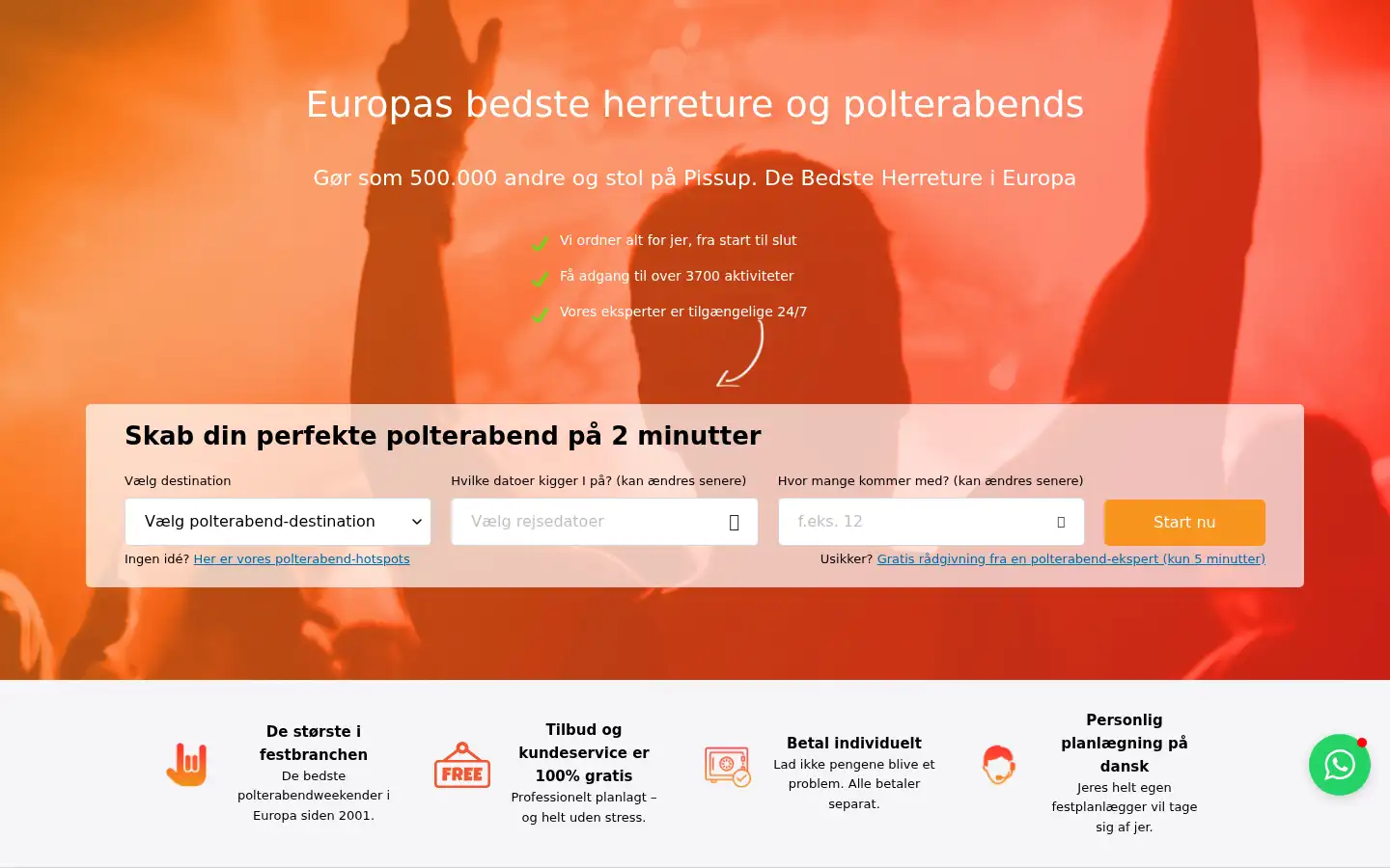 Screenshot of pissup.dk