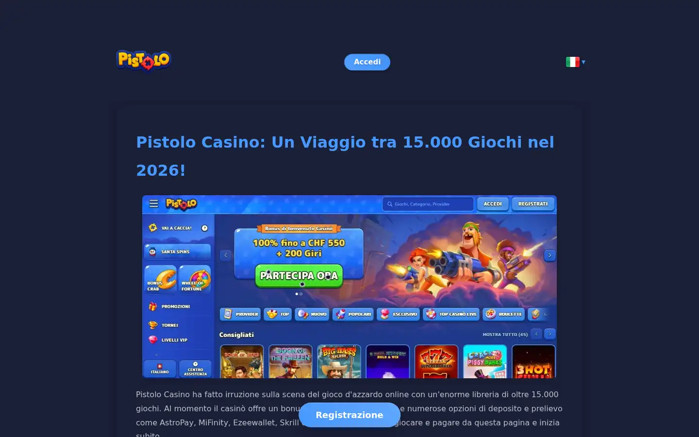 Screenshot of pistolo-casino.it.com