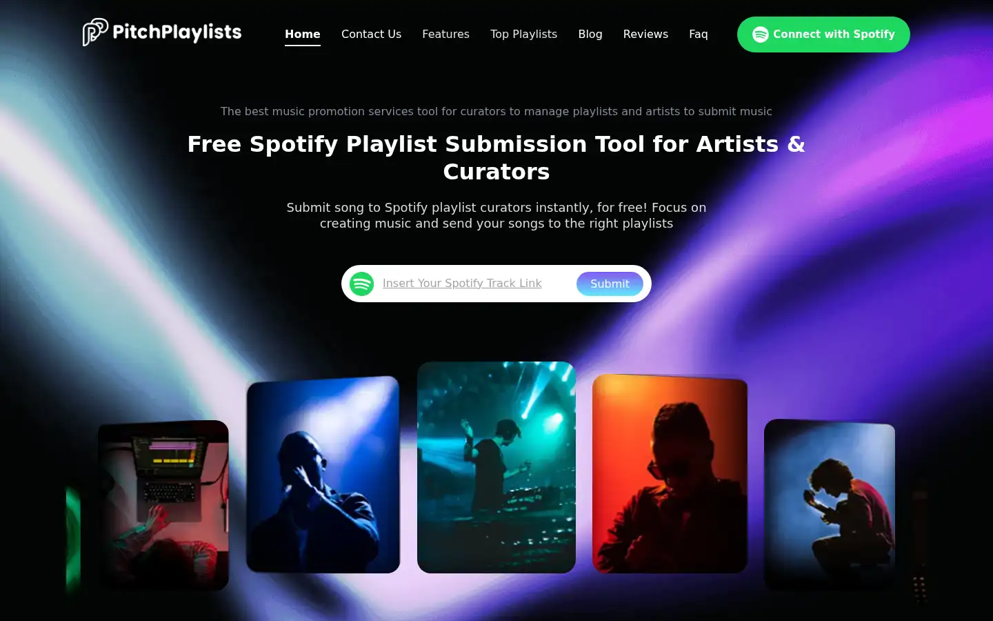 Screenshot of pitchplaylists.com