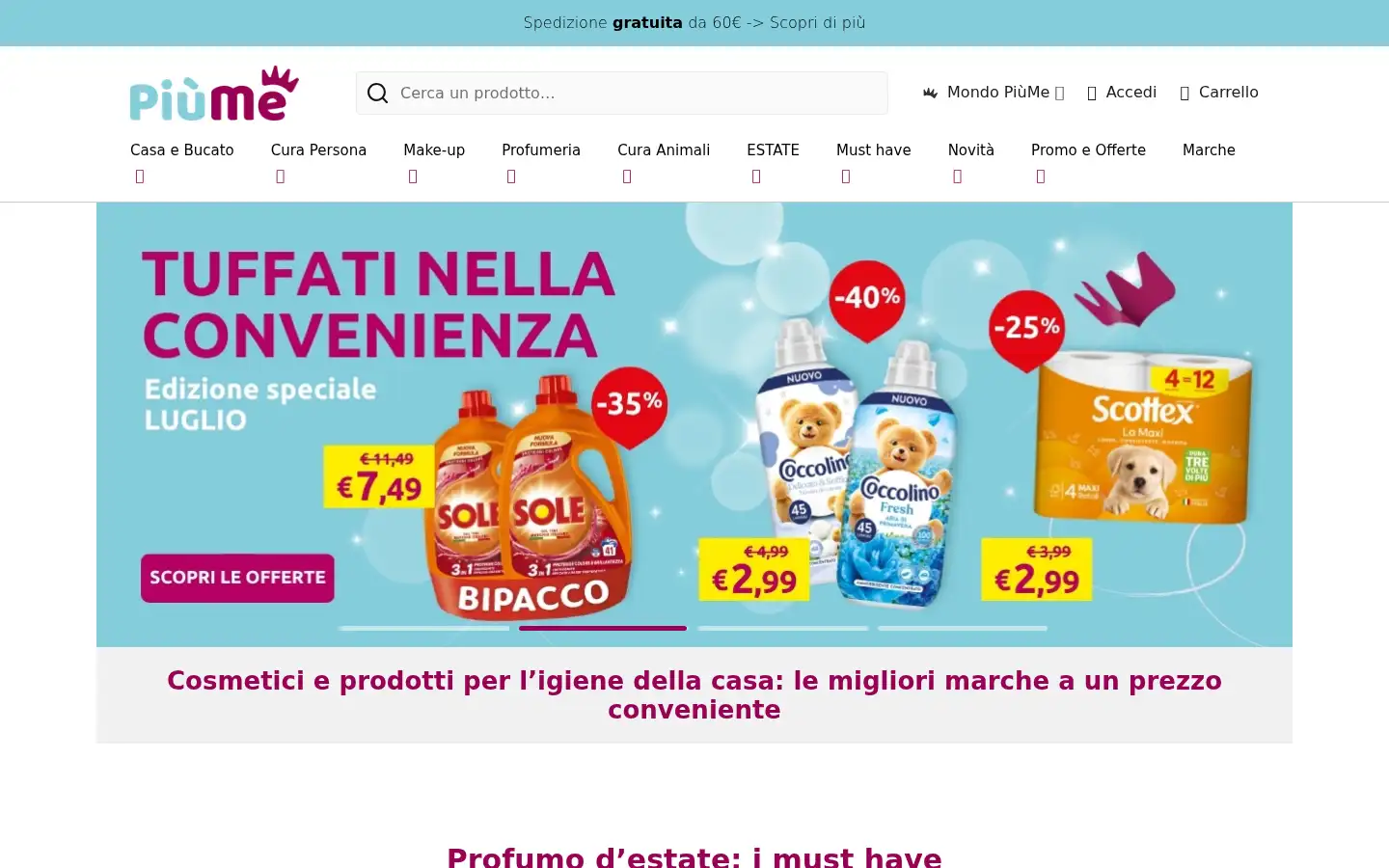 Screenshot of piume.it