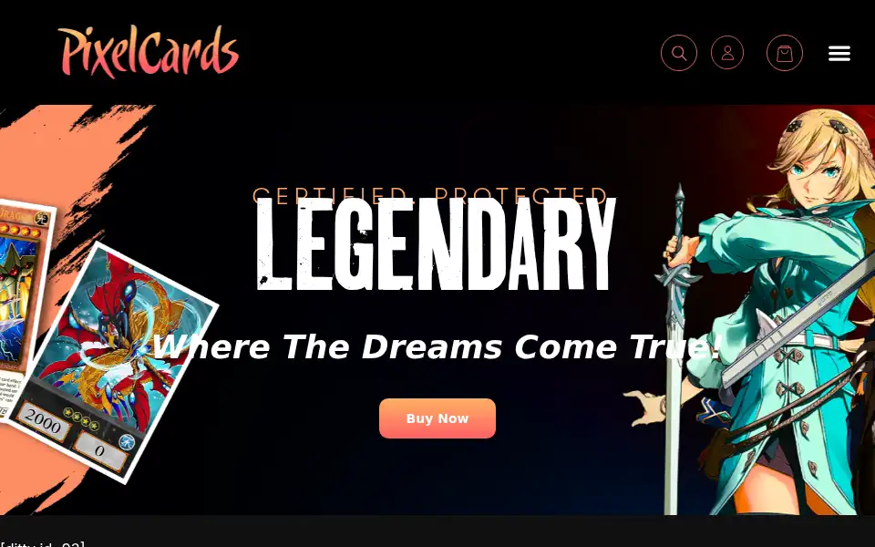 Screenshot of pixel-cards.co.uk