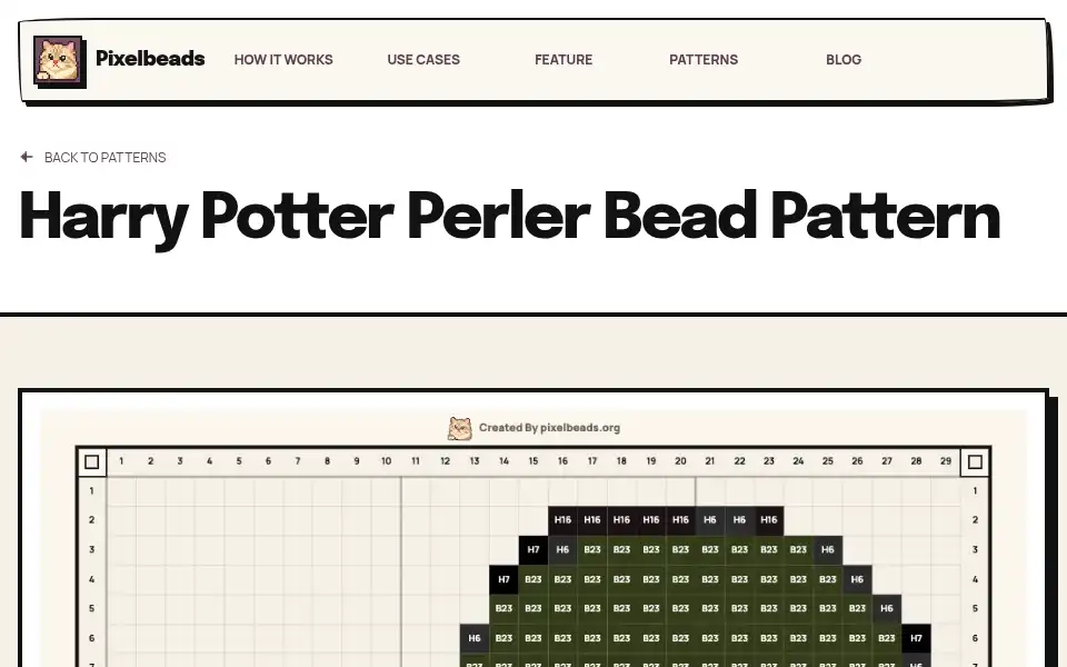 Screenshot of pixelbeads.org