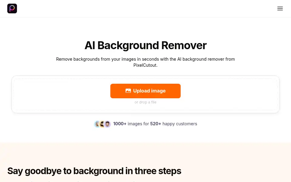 Screenshot of pixelcutout.com