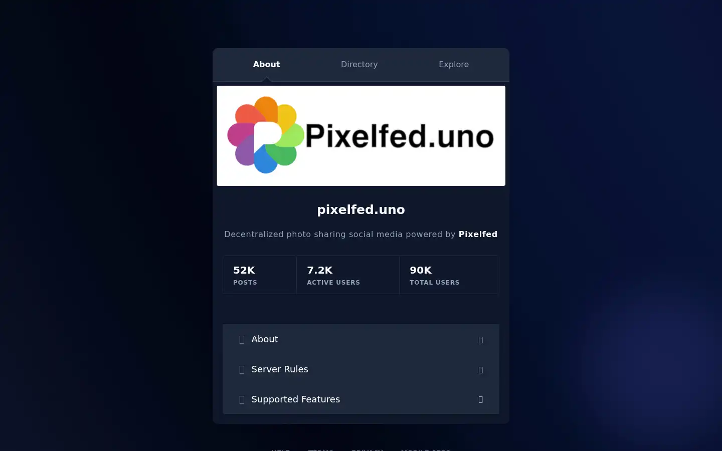 Screenshot of pixelfed.uno