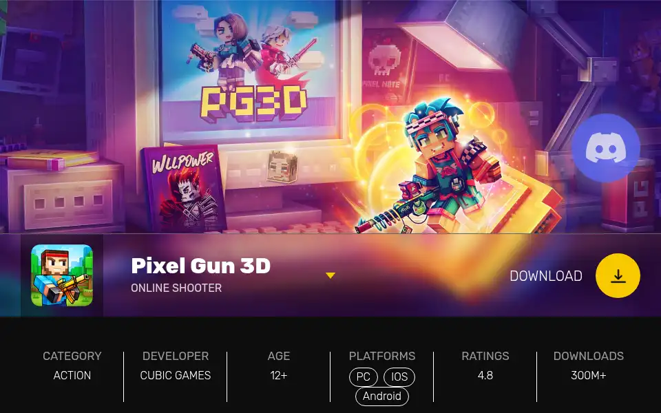 Screenshot of pixelgun3d.com