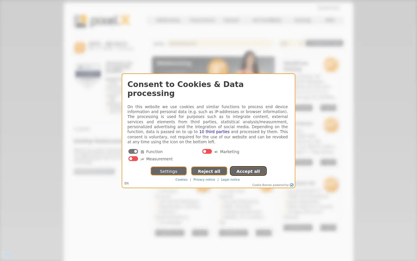 Screenshot of pixelx.de