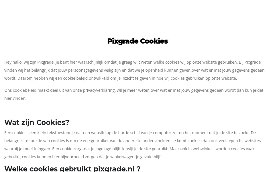 Screenshot of pixgrade.nl