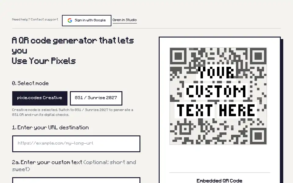 Screenshot of pixie.codes