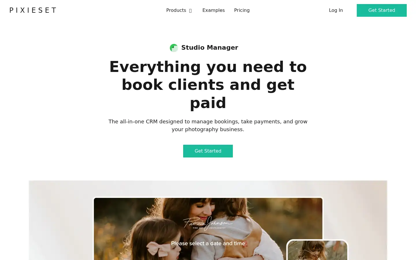Screenshot of pixieset.com