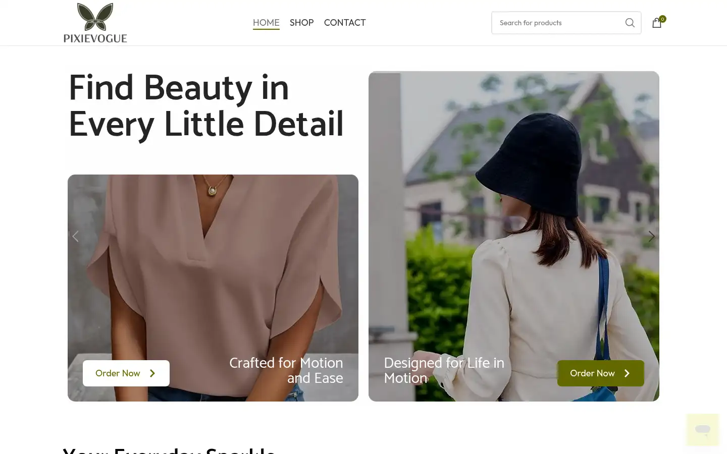 Screenshot of pixievogue.com
