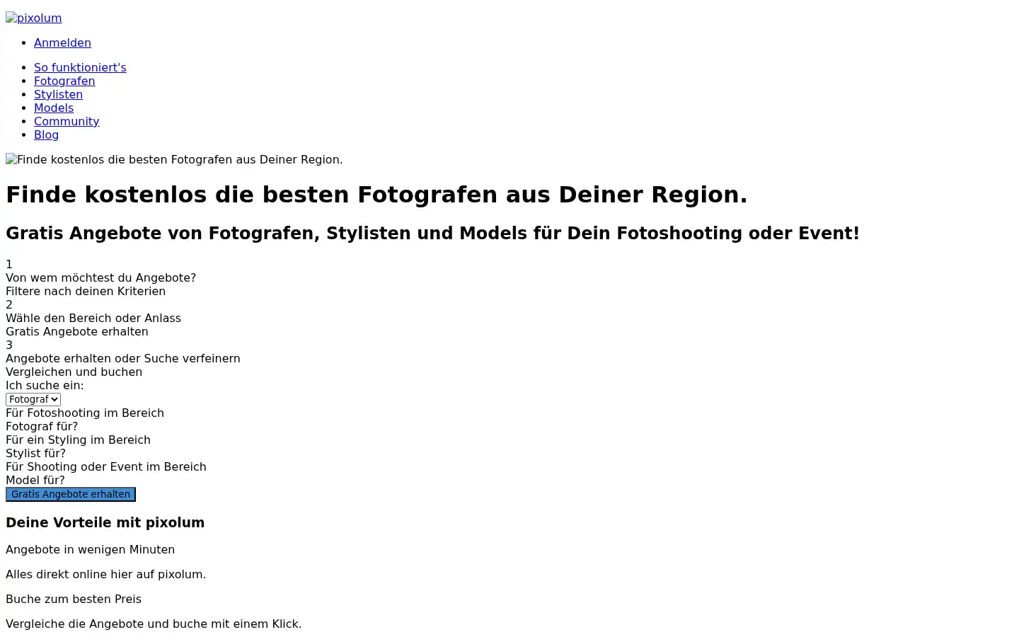 Screenshot of pixolum.com