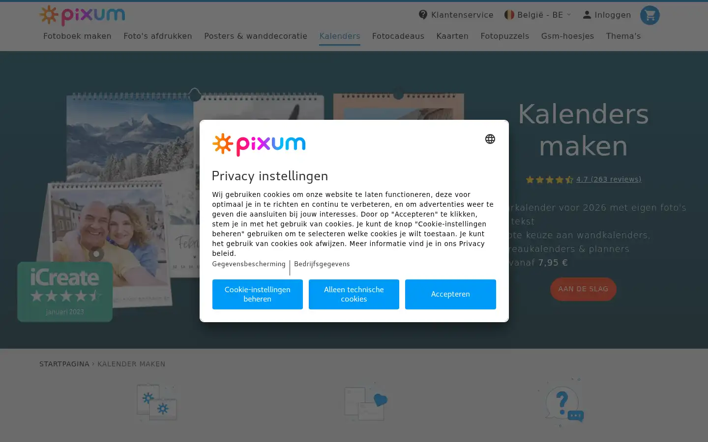Screenshot of pixum.be
