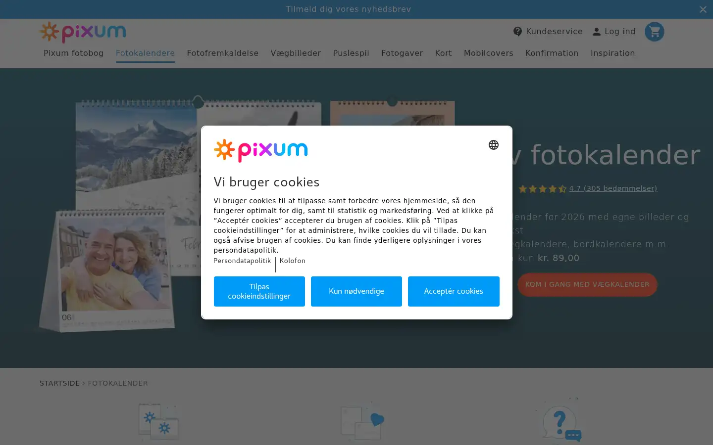 Screenshot of pixum.dk