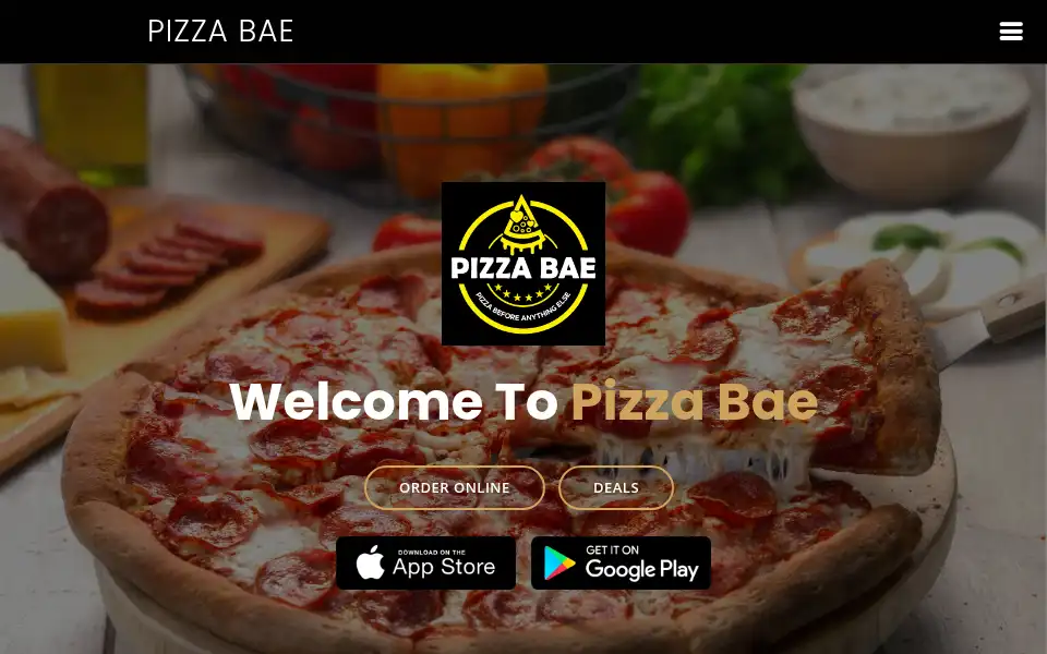 Screenshot of pizza-bae.co.uk