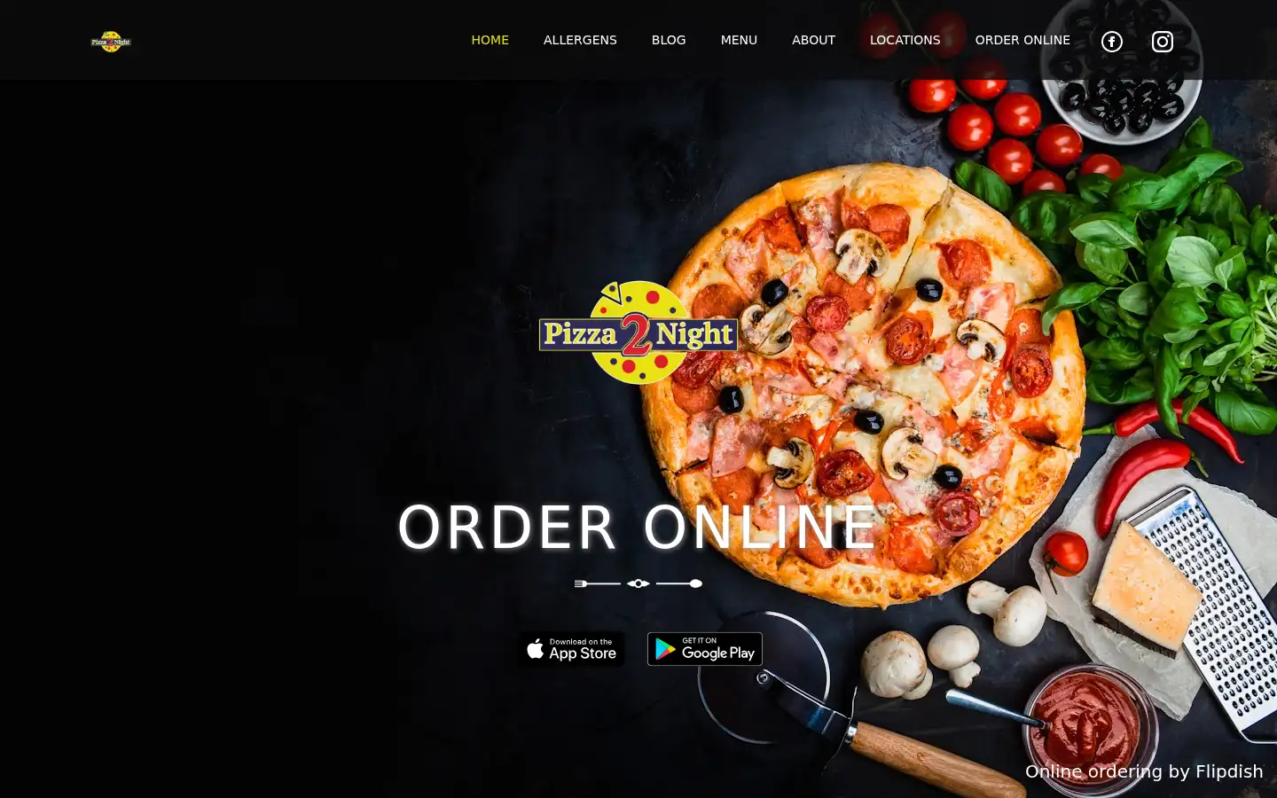 Screenshot of pizza2night.co.uk