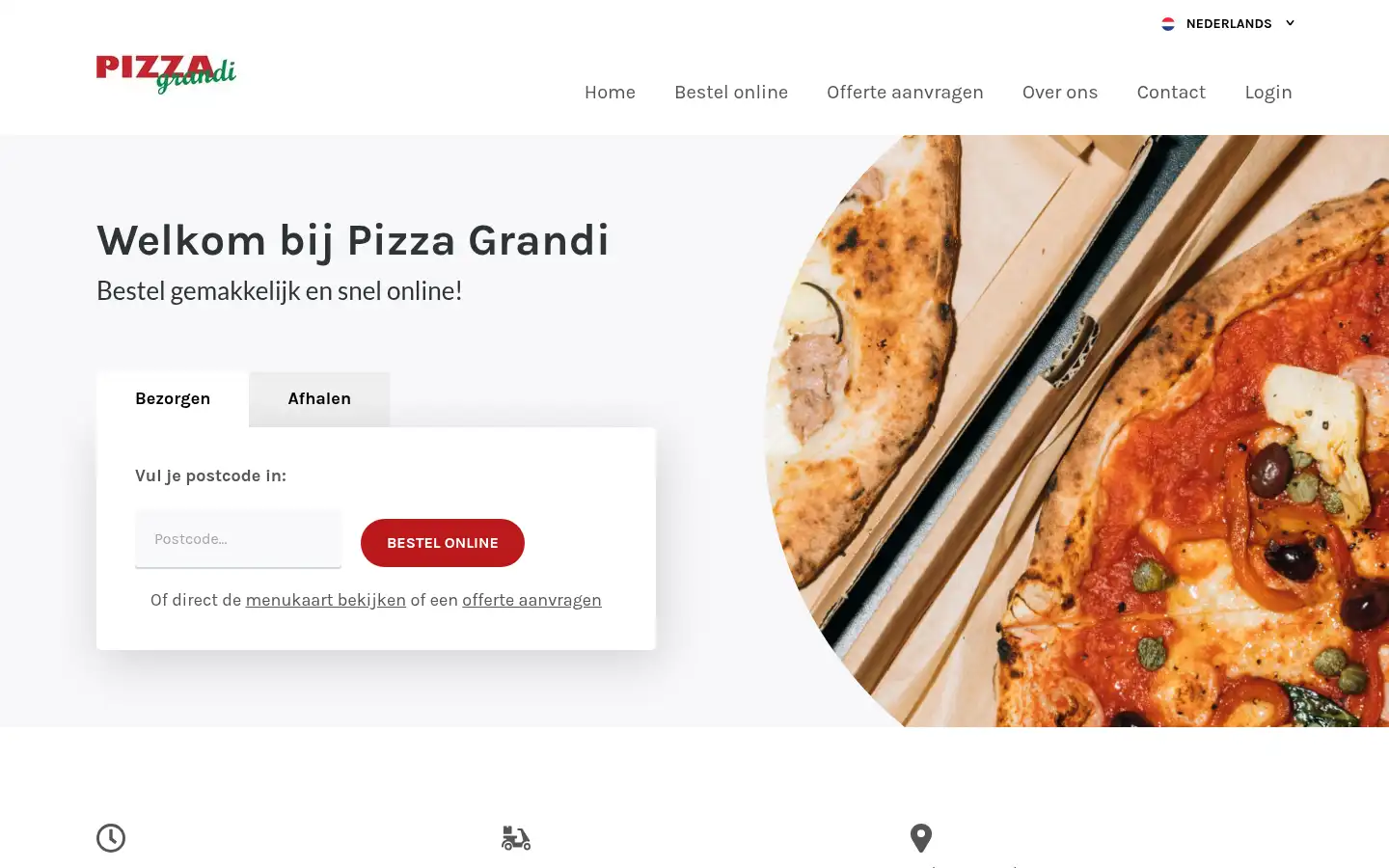 Screenshot of pizzagrandi.nl