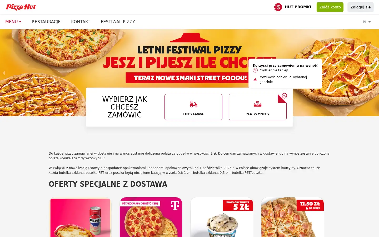 Screenshot of pizzahut.pl