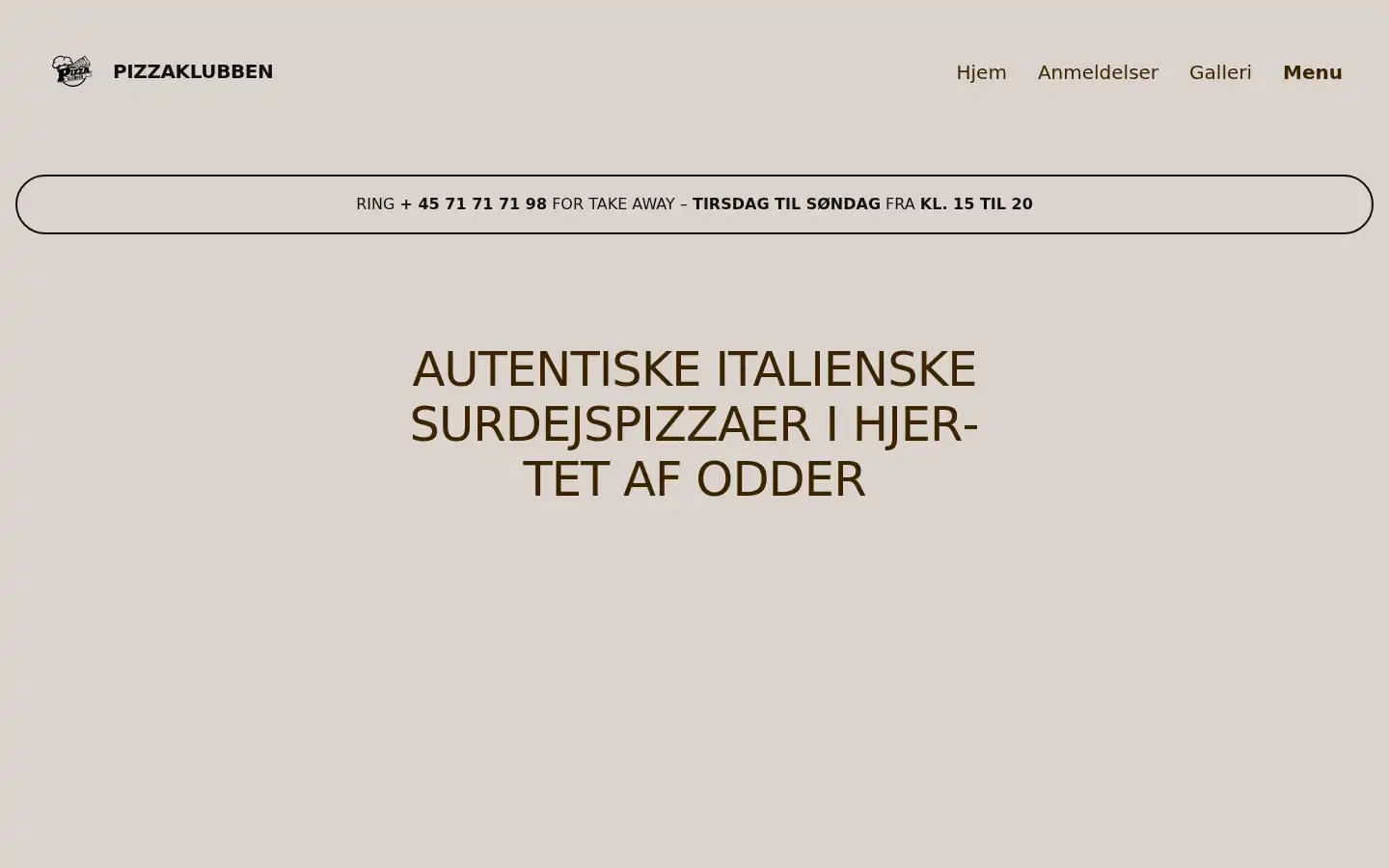 Screenshot of pizzaklubbenodder.dk