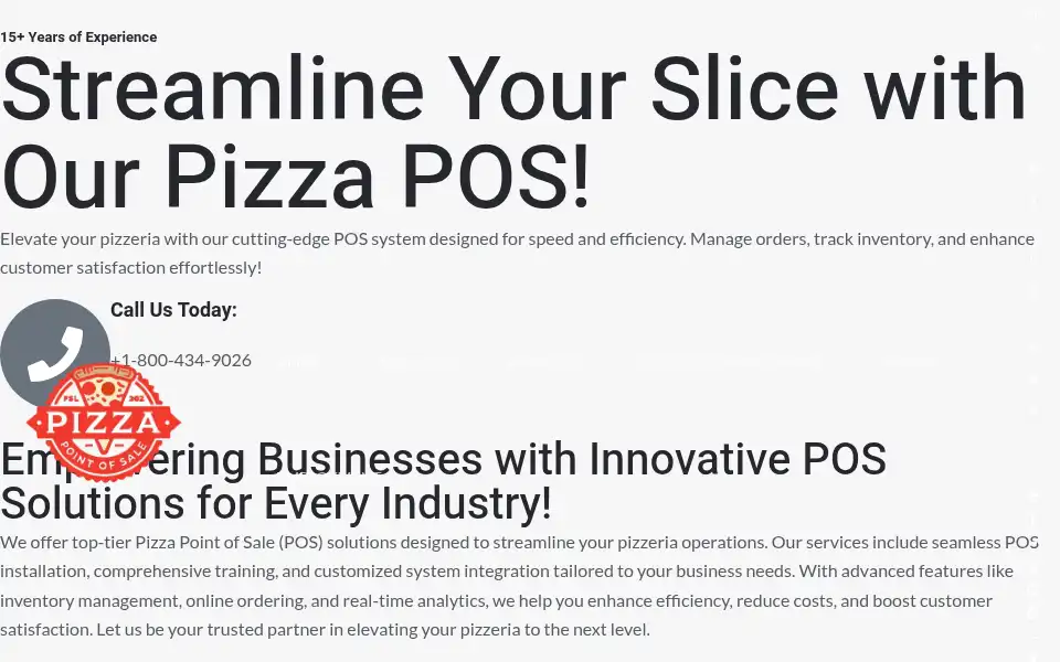 Screenshot of pizzapointofsale.com