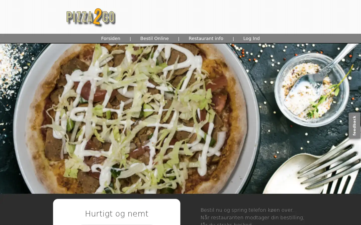 Screenshot of pizzatogo.dk