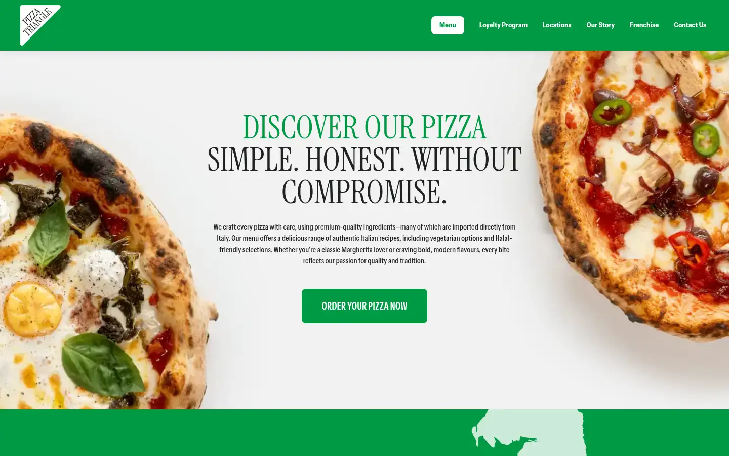 Screenshot of pizzatriangle.co.uk