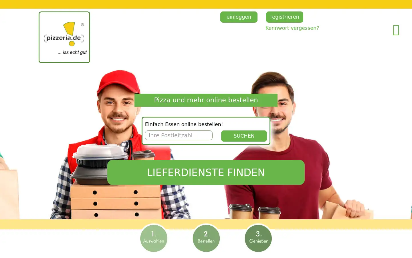 Screenshot of pizzeria.de