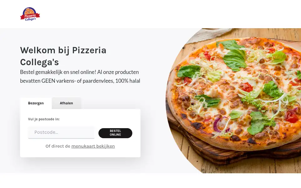 Screenshot of pizzeriacollegas.nl