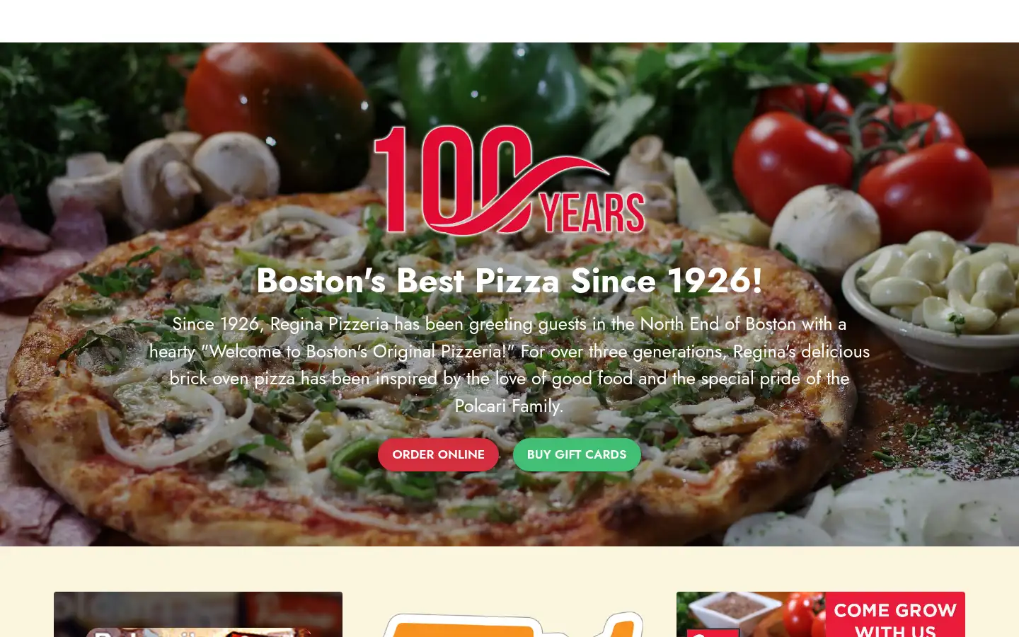 Screenshot of pizzeriaregina.com