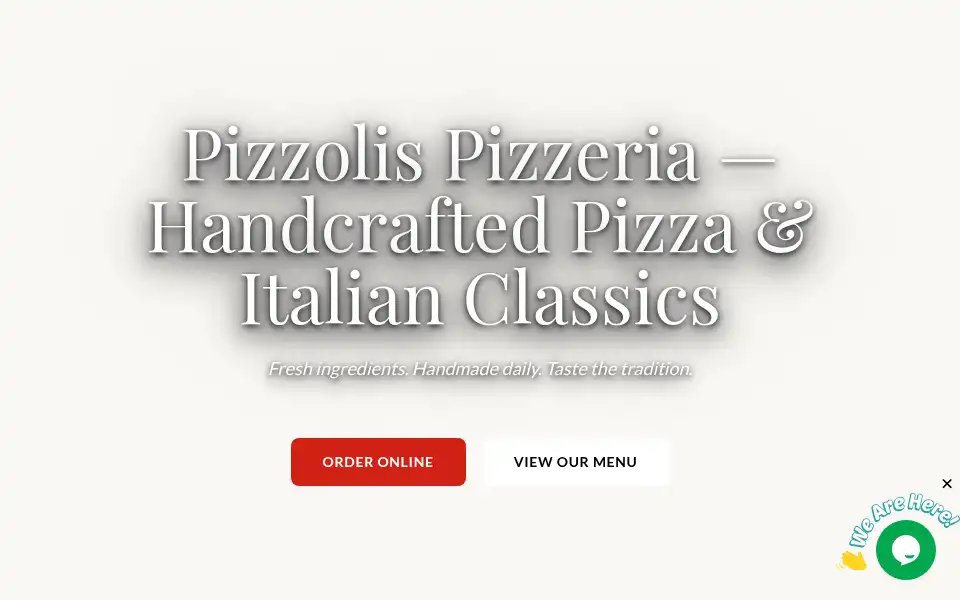 Screenshot of pizzolis.com