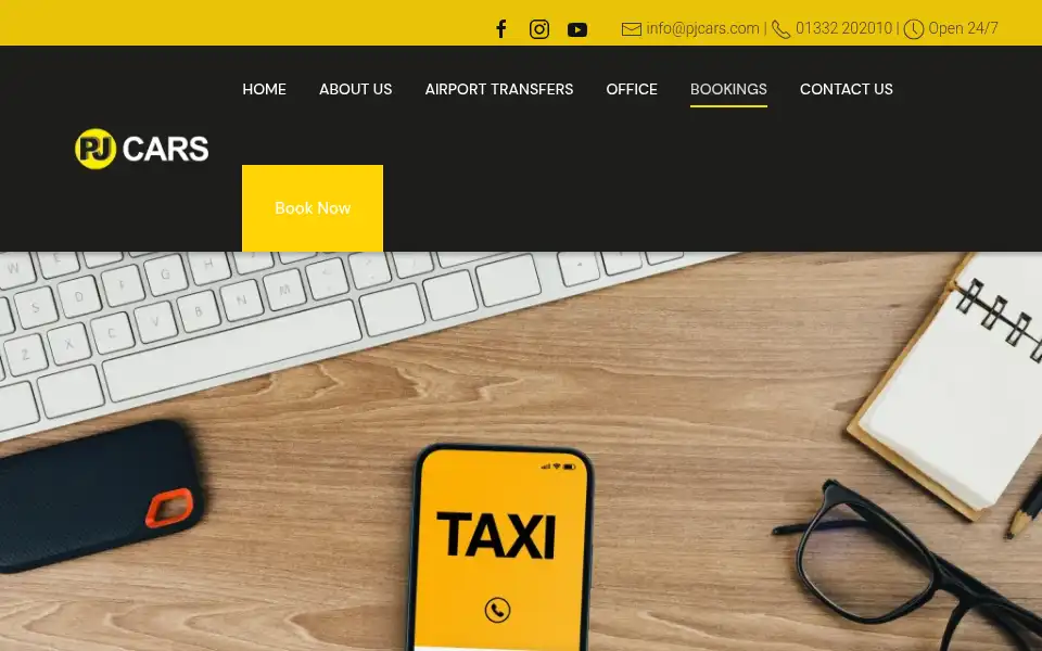 Screenshot of pjcarsderby.co.uk