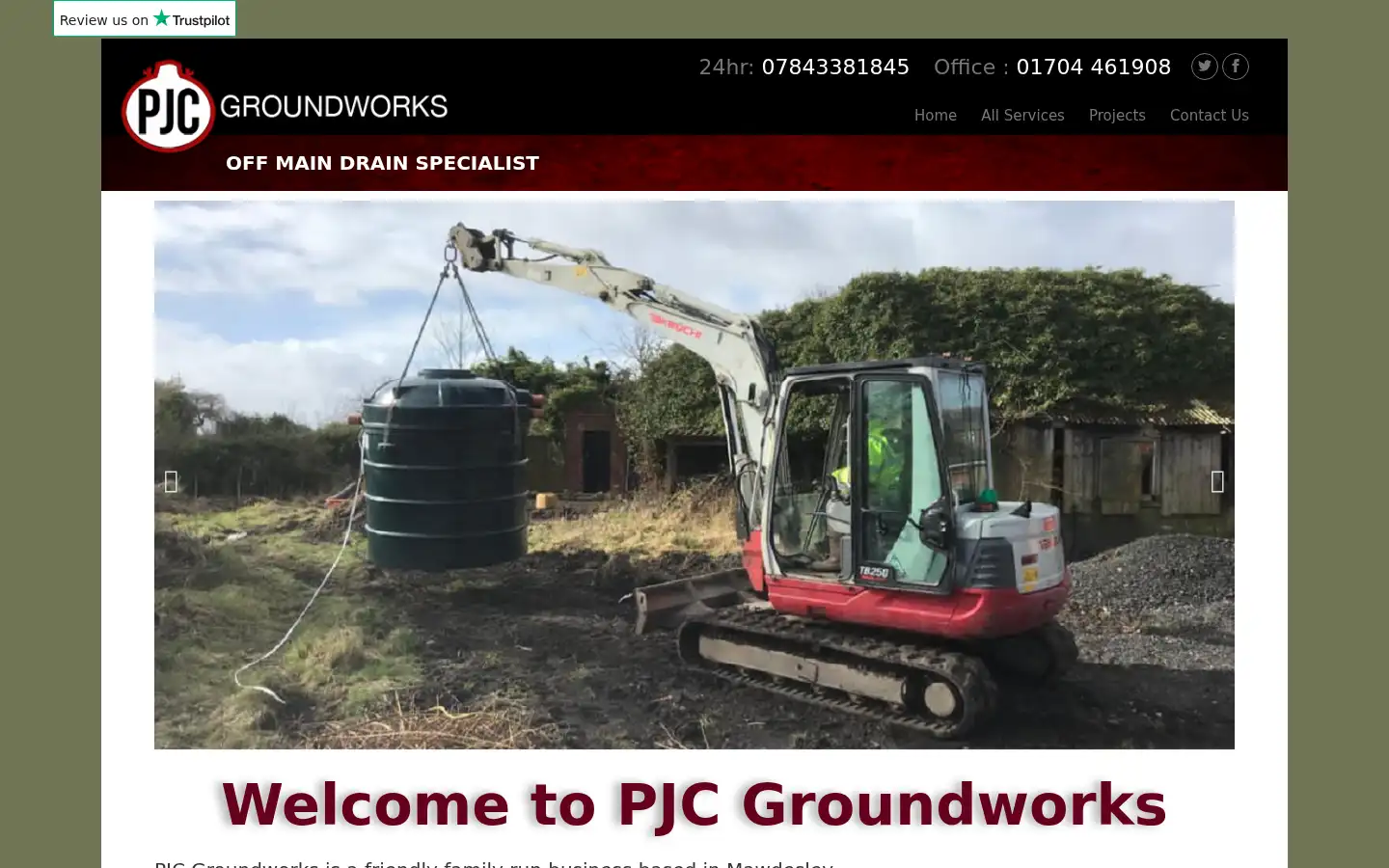 Screenshot of pjcgroundworks.co.uk