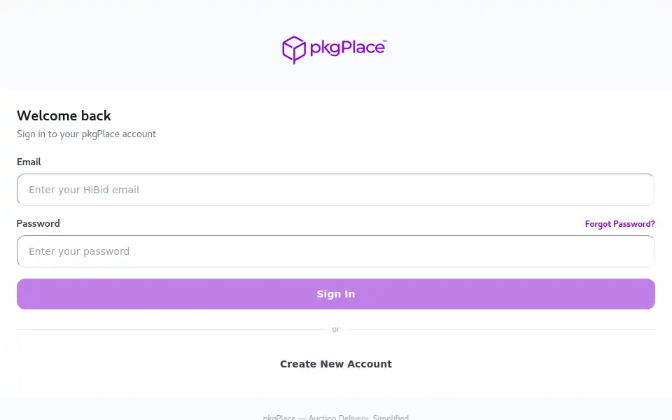 Screenshot of pkgplace.com