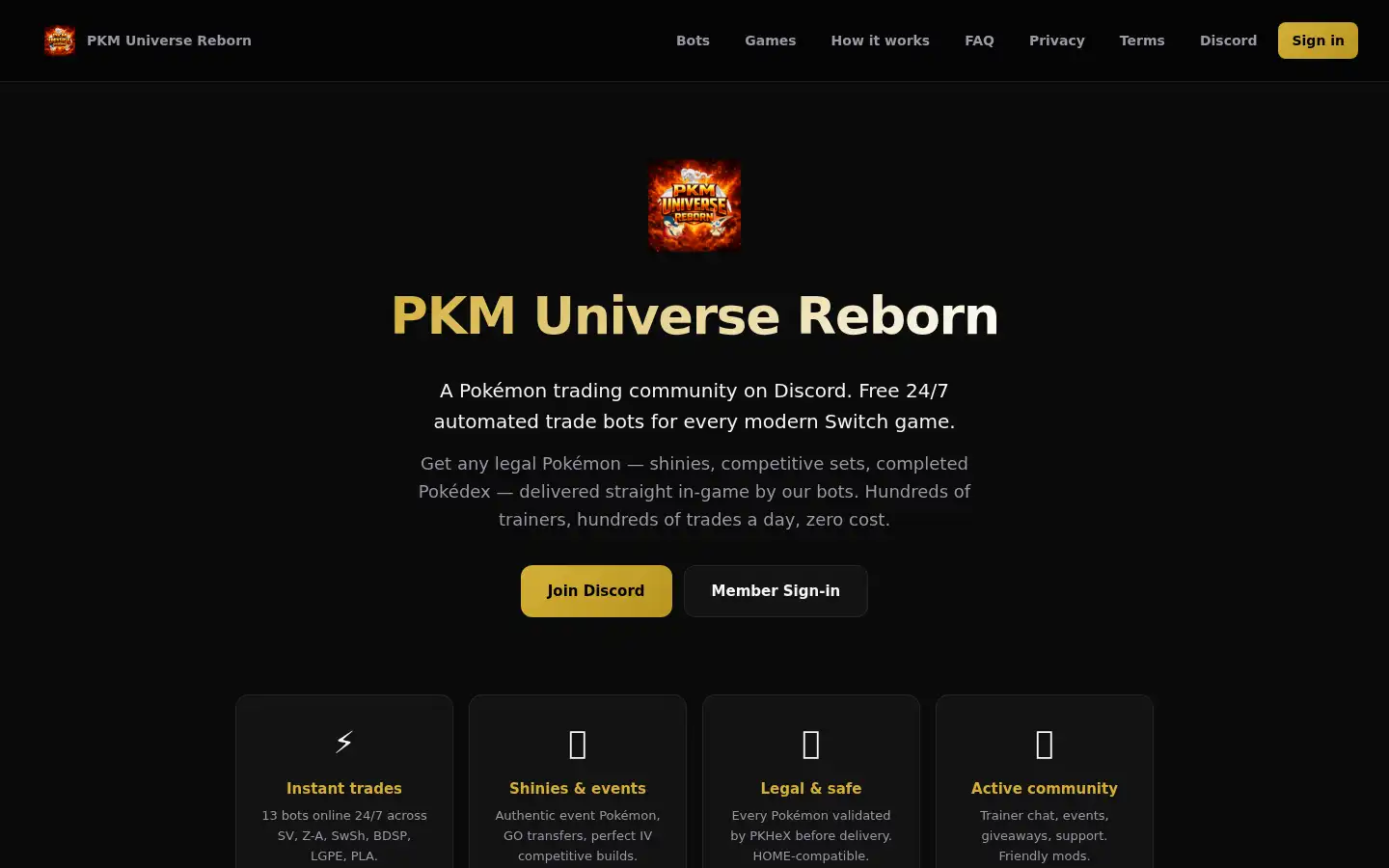Screenshot of pkm-universe.com