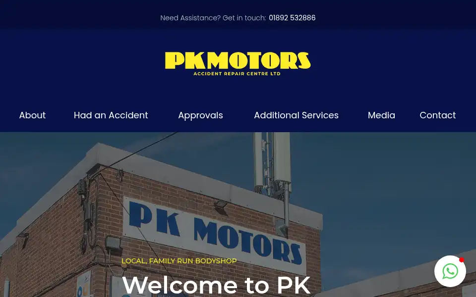 Screenshot of pkmotorsarc.co.uk