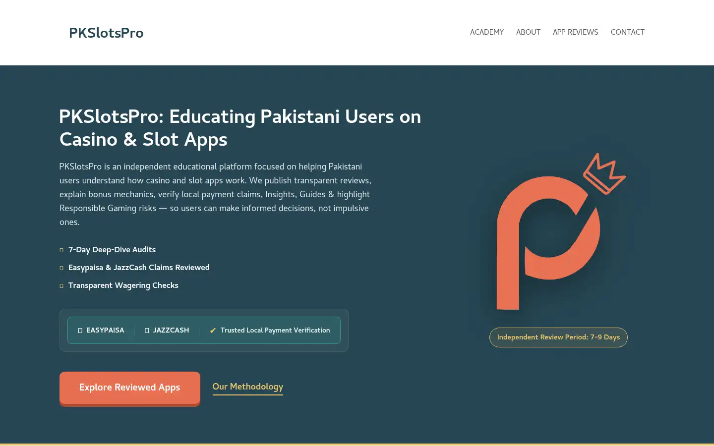 Screenshot of pkslotspro.com