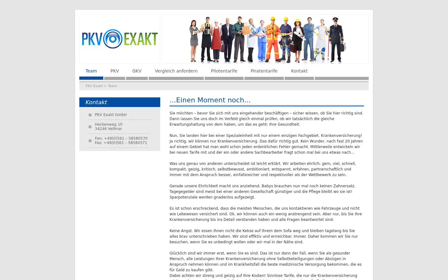 Screenshot of pkv-exakt.de