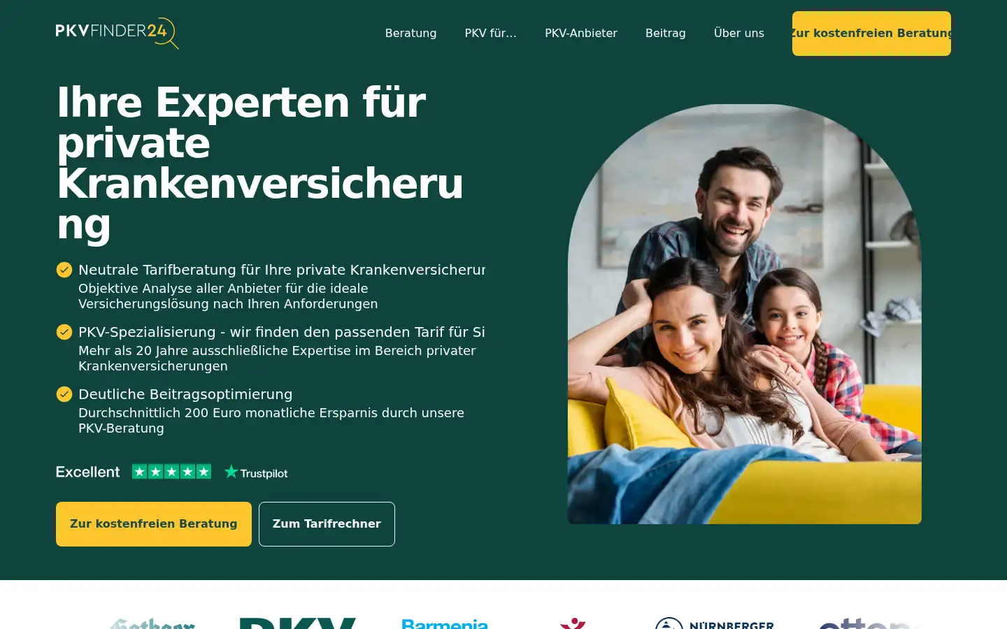 Screenshot of pkv-finder24.de