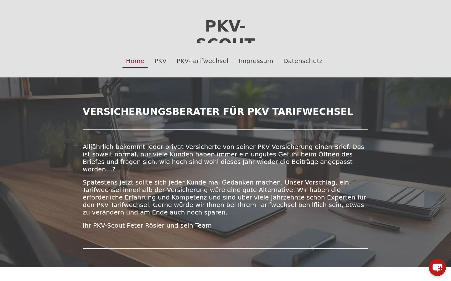 Screenshot of pkv-scout.de