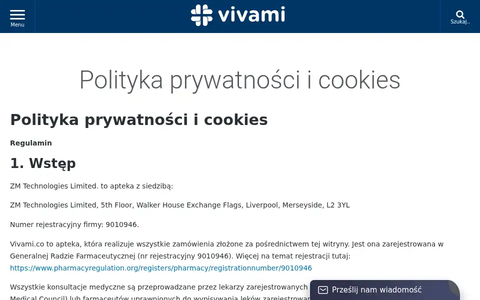 Screenshot of pl.vivami.co