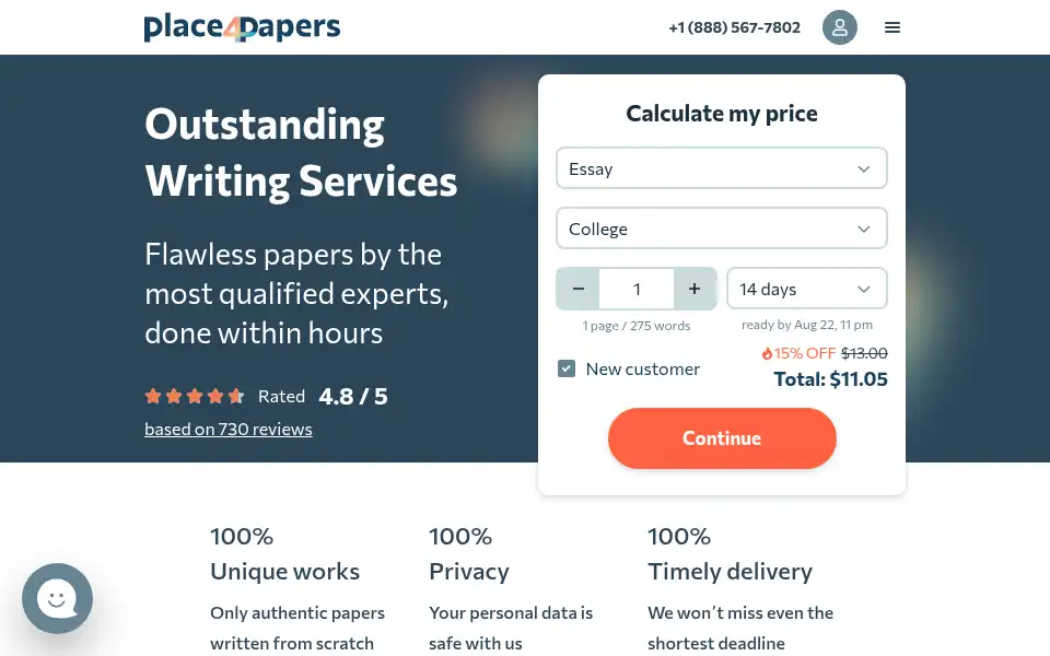 Screenshot of place4papers.com