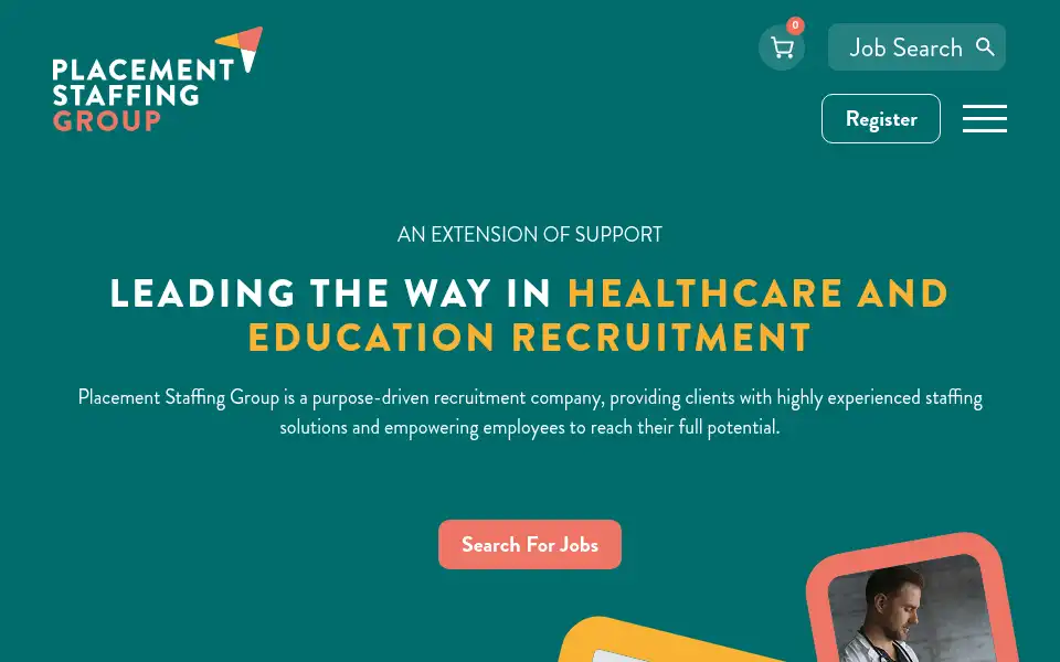 Screenshot of placementstaffinggroup.co.uk