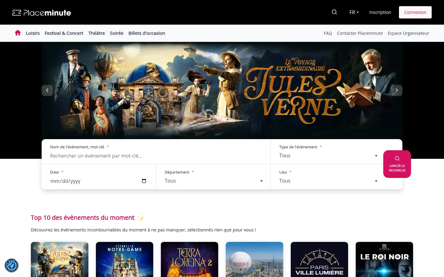 Screenshot of placeminute.com