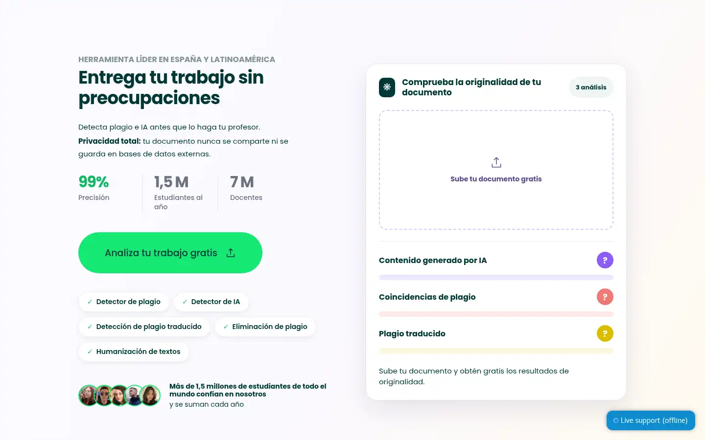 Screenshot of plag.es