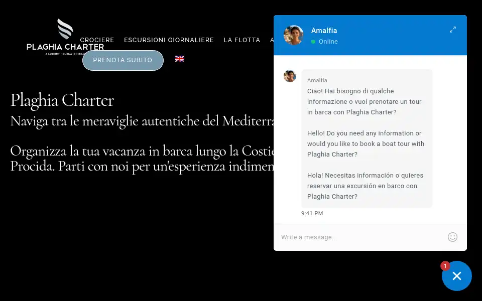 Screenshot of plaghiacharter.it