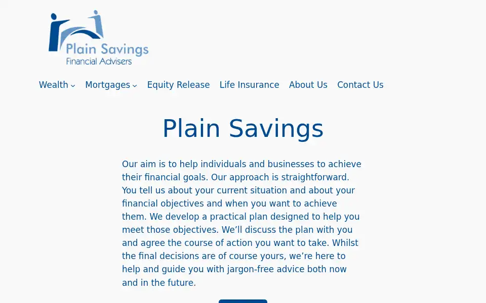 Screenshot of plainsavings.co.uk