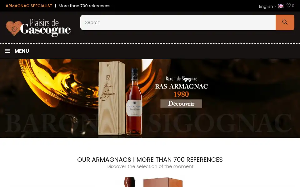 Screenshot of plaisirsdegascogne.com