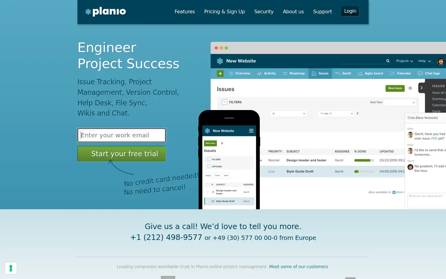 Screenshot of plan.io